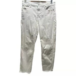 Lauren Conrad LC Jeans Women’s Size 12 White Stretch Raw Hem Ankle Skinny Crop